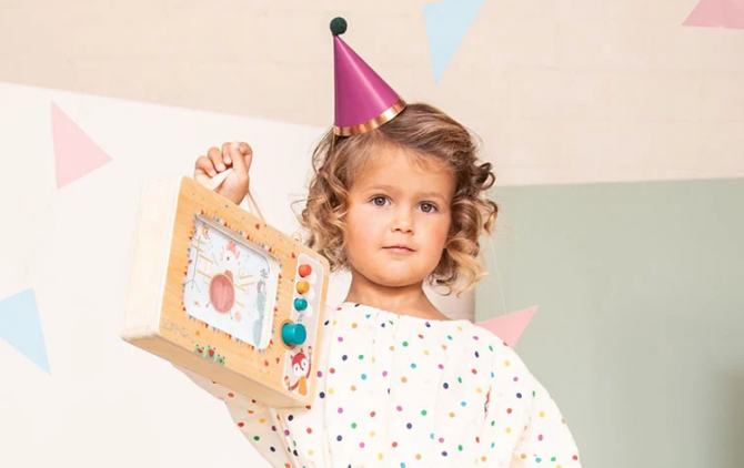 Drewniana animowana pozytywka Lilliputiens - Telewizor